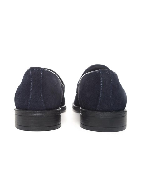 Blue suede moccasin