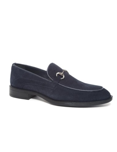 Mocasín de ante de piso antideslizante color azul