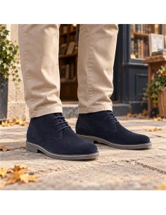 Blue suede boot
