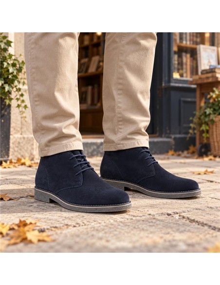 Blue suede boot