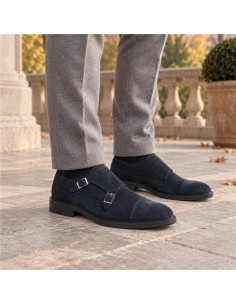 chaussure avec boucle suède bleu SORLEN-NAVY