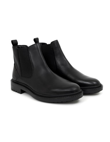 Botines Chelsea de piel acabado a mano color negro