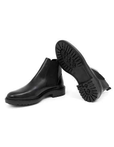 Black leather chelsea boots