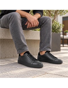 baskets de peau le noir TERLON-BLACK