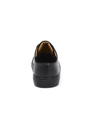 Sneakers de piel liso color negro