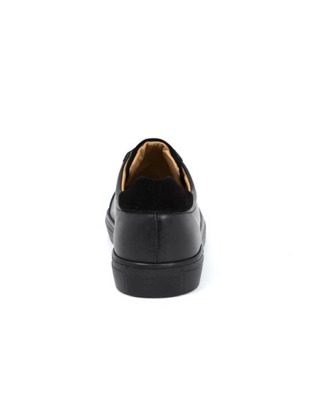Sneakers de piel liso color negro