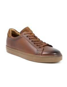 Sneakers de piel liso color cuero 2