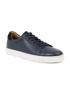 Sneakers de piel liso color azul 2