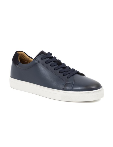 Sneakers de piel liso color azul