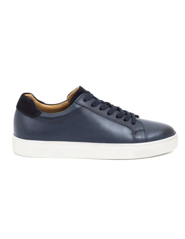 Sneakers de piel liso color azul