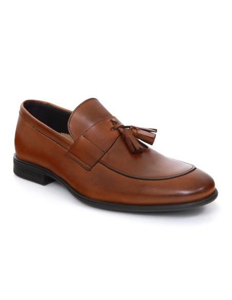 Brown leather moccasin
