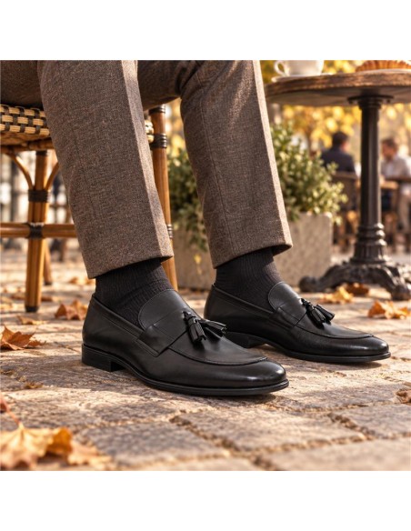 Mocassin de peau le noir TERNA-NEGRO