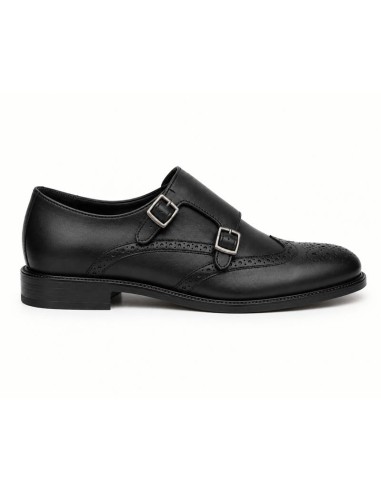 Black leather monkstrap