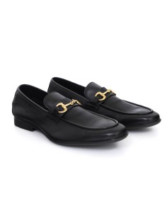 Mocasín de piel de piso antideslizante color negro 2