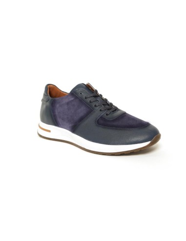 Deportivo de piel liso color azul