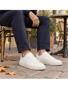 baskets de peau blanc VAIRON-WHITE