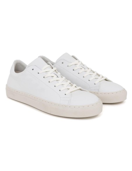 Sneakers de piel liso color blanco