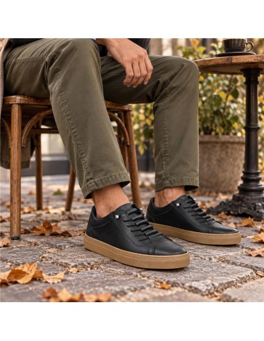 baskets de peau le noir VALIOR-BLACK