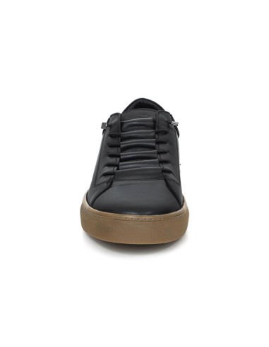 Black leather sneakers