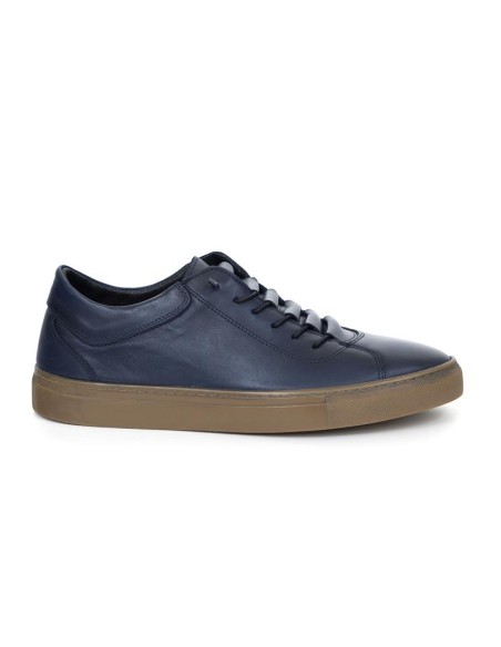 Sneakers de piel liso color azul