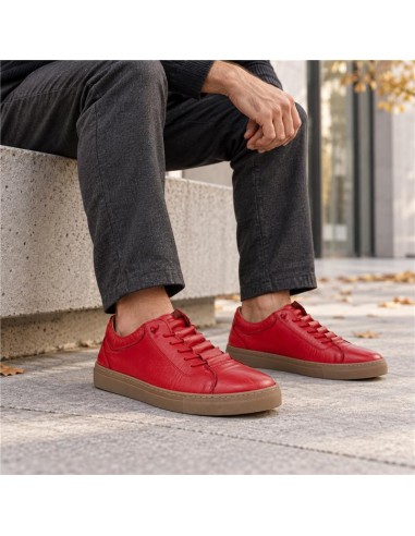 baskets de peau rouge VALIOR-RED