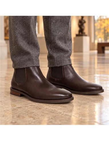 bottines chelsea de peau marron VALNER-BROWN