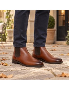 bottines chelsea de peau cuir VALNER-CUERO