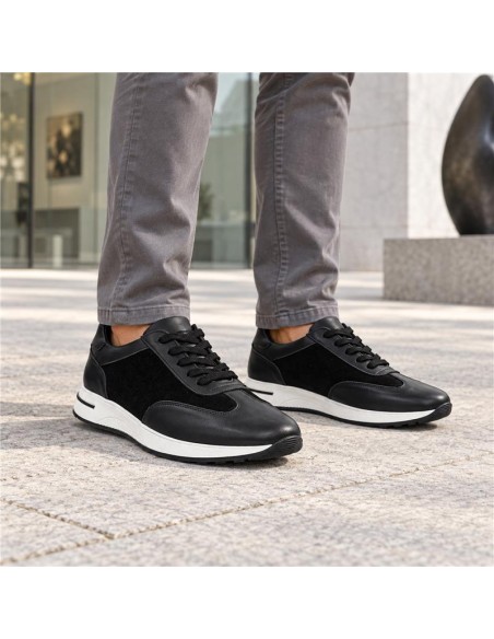Black leather sport shoe