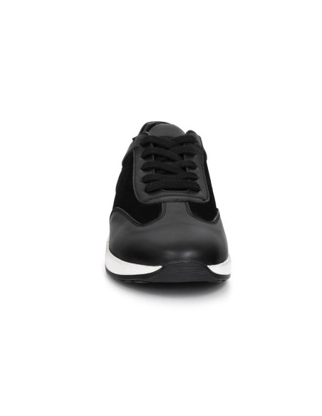 Black leather sport shoe
