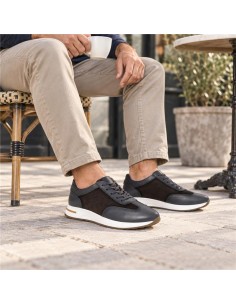 Blue leather sport shoe
