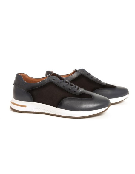 Blue leather sport shoe