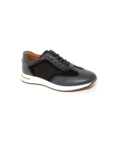 Blue leather sport shoe