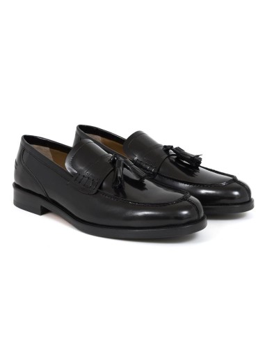 Black leather moccasin
