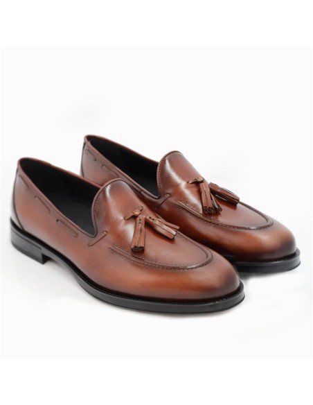 Mocasín de piel con plantilla extraible color marrón