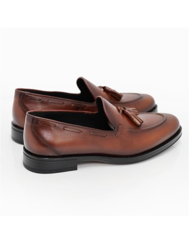 Mocasín de piel con plantilla extraible color marrón