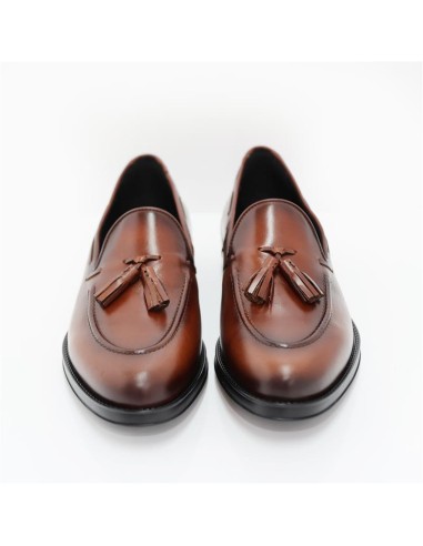 Mocasín de piel con plantilla extraible color marrón