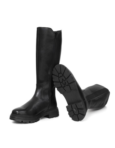 bottes femme de peau le noir W-ALVEN-BLACK