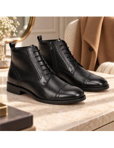 Black leather women's boots
