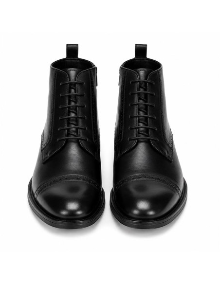 Botines de mujer de piel con hebilla color negro