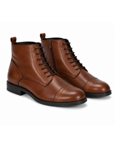 Botines de mujer de piel con hebilla color cuero