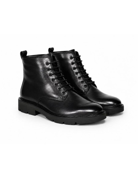 Botines de mujer de piel con hebilla color negro
