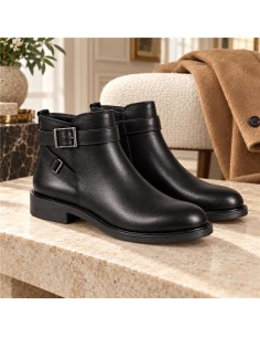 bottines femme de peau le noir W-BOLANTE-BLACK
