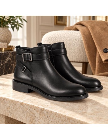 Black leather women's boots