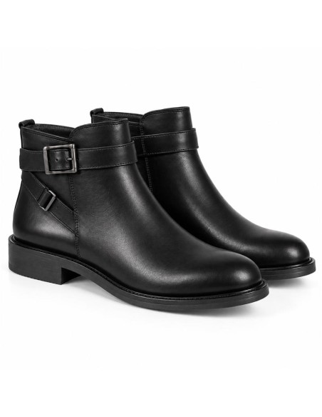 Black leather women's boots