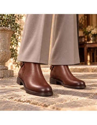 bottines femme de peau marron W-BOLANTE-BROWN