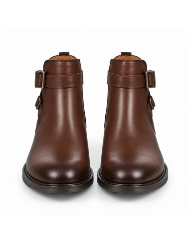 Brown leather women's boots