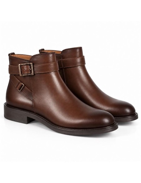 bottines femme de peau marron W-BOLANTE-BROWN