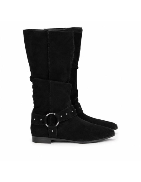 Black leather Women's high boots