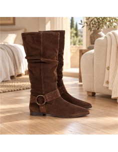 bottes femme de peau marron W-BONARI-BROWN