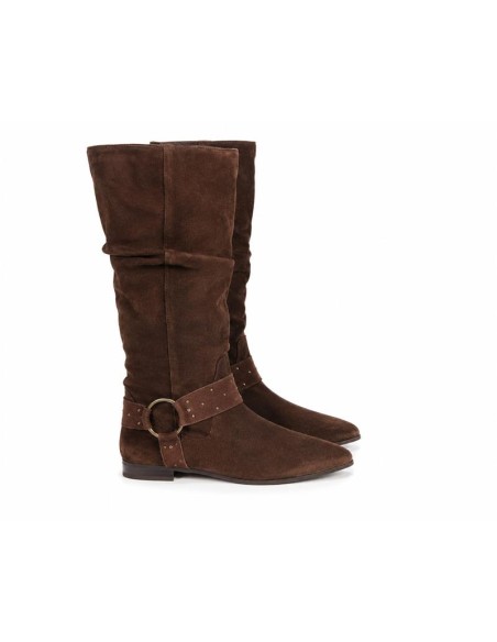 Brown leather Women's high boots